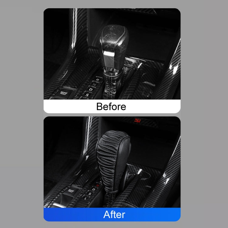 Car Universal Leather Gear Sleeve Breathable Gearshift Cover, T Type Black, T Type Red With Black Line, T Type Yellow, Manual Gear Black, Manual Gear Red With Black Line, Manual Gear Yellow, Automatic Gear Black, Automatic Gear Red With Black Line