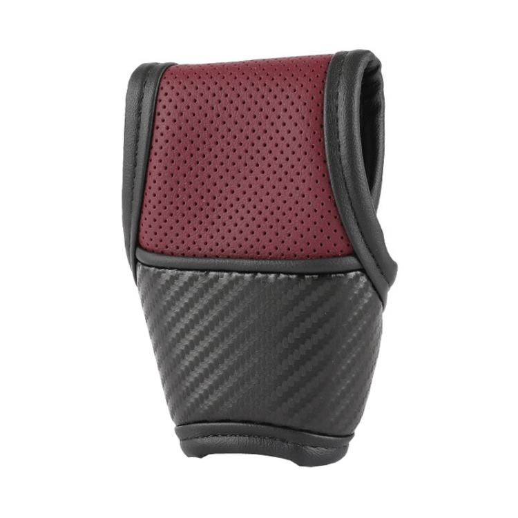 Car Automatic Universal Perforated Breathable Cowhide Side Opening Shift Cover, A-Black, A-Wine Red, A-Brown, B-Black, B-Wine Red, B-Brown