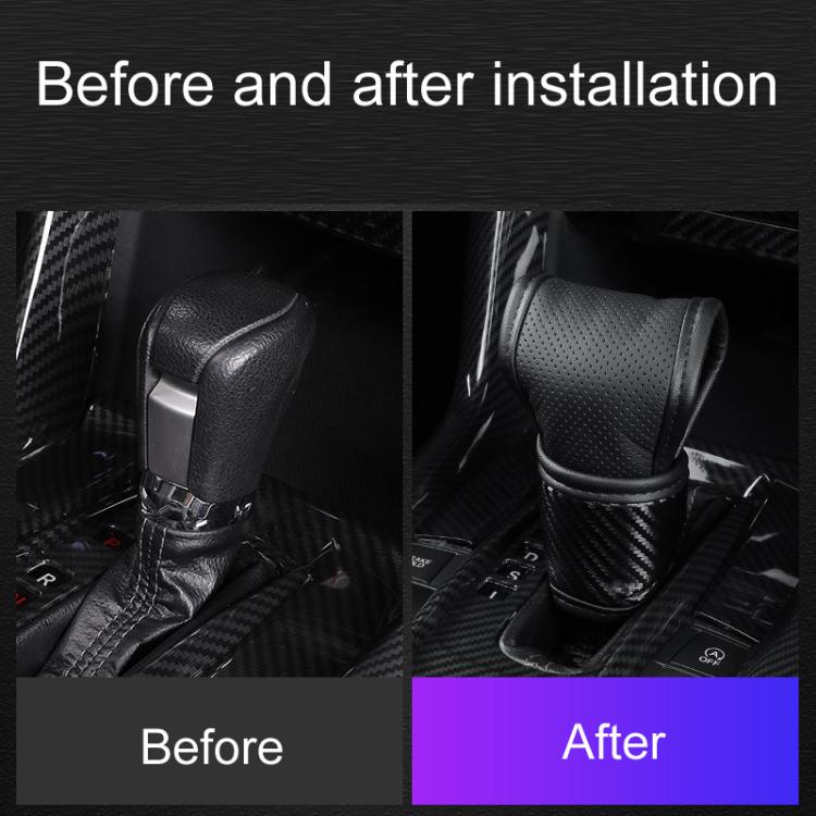 Car Automatic Universal Perforated Breathable Cowhide Side Opening Shift Cover, A-Black, A-Wine Red, A-Brown, B-Black, B-Wine Red, B-Brown