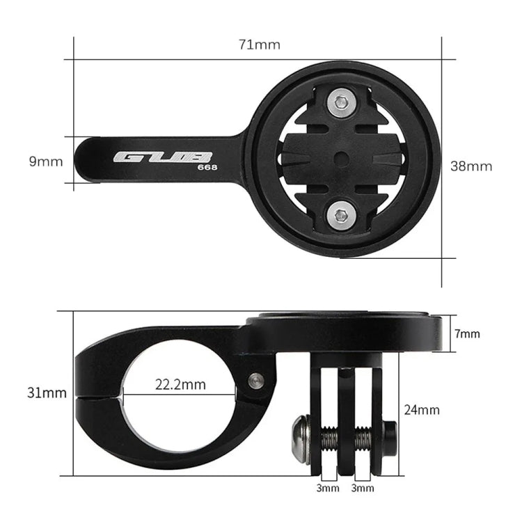 GUB 668 TT Handlebar Code Meter Extension Bracket For Gamin / Wahoo / Barrett / CATEYE Series, GUB 668