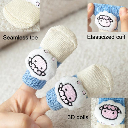 4pcs /Set Pet Dog Socks For Teddy Non-slip Anti-Scratch Anti-Dirty 3D Dolls Socks Dog Shoes, S