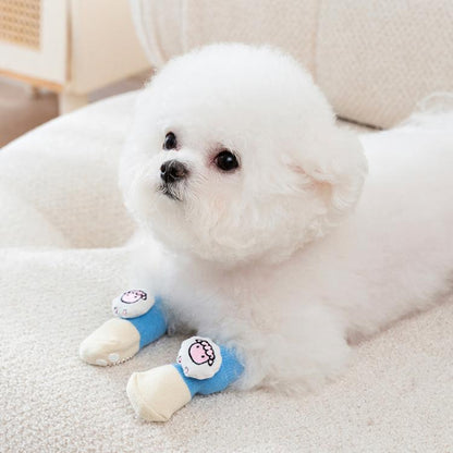 4pcs /Set Pet Dog Socks For Teddy Non-slip Anti-Scratch Anti-Dirty 3D Dolls Socks Dog Shoes, S