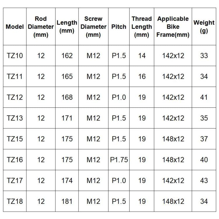 MTB Road Bicycle Frame Aluminium Bucket Axle Bar, GUB TZ10, GUB TZ11, GUB TZ12, GUB TZ13, GUB TZ15, GUB TZ16, GUB TZ17, GUB TZ18