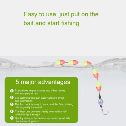 10pcs /Pack  3.6m Traditional Seven Star Fishing Float Line Set With Single Hook, 2.0