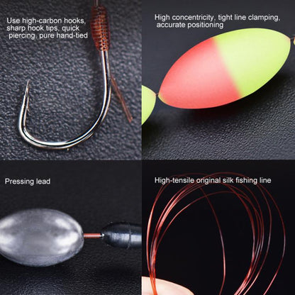 10pcs /Pack  3.6m Traditional Seven Star Fishing Float Line Set With Single Hook, 2.0