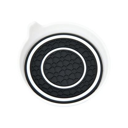 Car Bowl-shaped Non-slip Heat-insulating Double-ring Water Coaster, Black, Red, Gray, Pink, Blue, Yellow, White, Purple