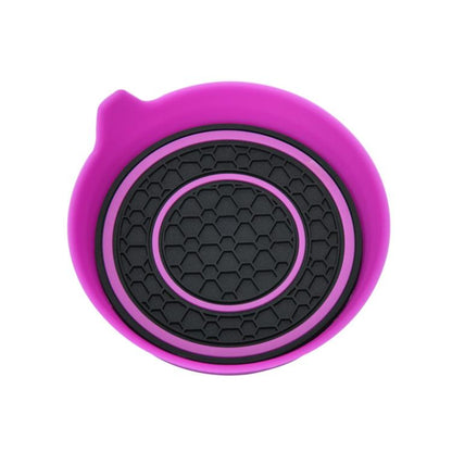 Car Bowl-shaped Non-slip Heat-insulating Double-ring Water Coaster, Black, Red, Gray, Pink, Blue, Yellow, White, Purple