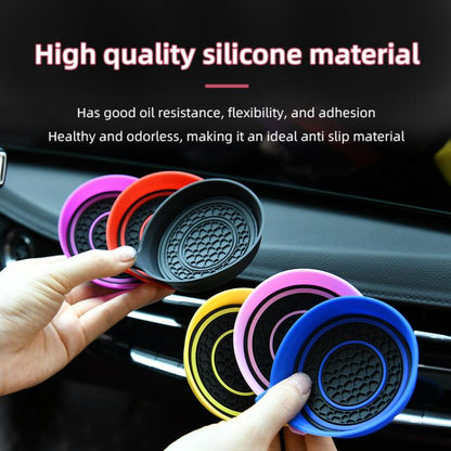 Car Bowl-shaped Non-slip Heat-insulating Double-ring Water Coaster, Black, Red, Gray, Pink, Blue, Yellow, White, Purple