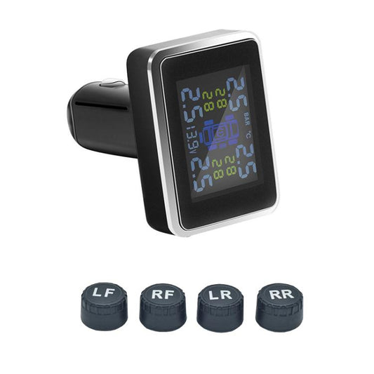 Car Cigarette Lighter Type Tire Pressure Monitor Wireless Tire Pressure Sensor, External, Internal