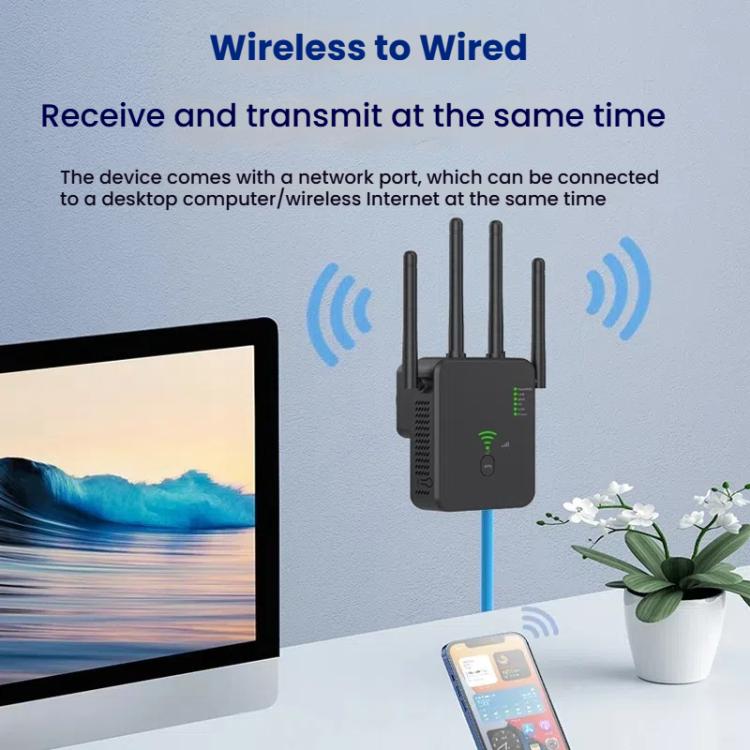 Urant U10 300Mbps 2.4G Wireless Repeater WiFi Signal Amplifier With 4 Antennas, US Plug Black, US Plug White, EU Plug Black, EU Plug White, UK Plug Black, UK Plug White