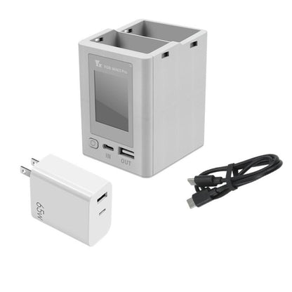For DJI Mini 4 Pro / Mini 3 Pro / Mini 3 YX Color Screen Dual-way Charger Battery Manager, Without Plug, With 65W US Plug, With 65W EU Plug