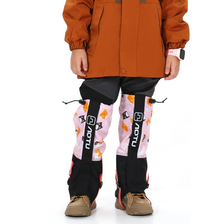 AOTU  AT8913 1pair Children Riding Skiing Waterproof Calf Protectors Outdoor Sandproof Shoes Covers, Blue L, Red L, Blue Cat L, Pink Cat L, Blue Cat M, Pink Cat M, Blue M, Red M, Yellow Printed With Fleece L, Blue Astronaut With Fleece L
