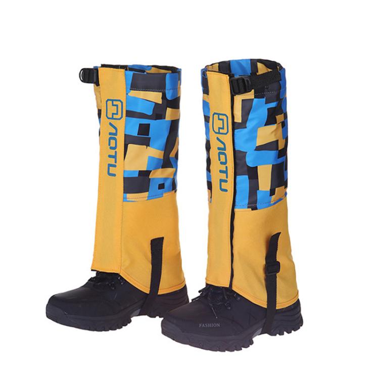 AOTU  AT8913 1pair Children Riding Skiing Waterproof Calf Protectors Outdoor Sandproof Shoes Covers, Blue L, Red L, Blue Cat L, Pink Cat L, Blue Cat M, Pink Cat M, Blue M, Red M, Yellow Printed With Fleece L, Blue Astronaut With Fleece L