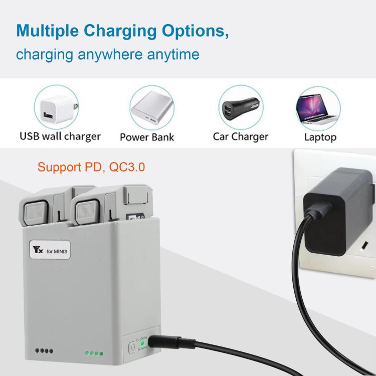 For DJI Mini 4 Pro / Mini 3 Pro / Mini 3 YX  Dual-Way Charger Battery Manager, Without Plug, With 35W US Plug, With 35W EU Plug