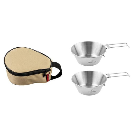 Portable Foldable Stainless Steel Bowl With Storage Bag Camping Cutlery Set, AOTU AT6440 2pcs 500ml, AOTU AT6440 4pcs 300ml, AOTU AT6440 2pcs 300ml+2pcs 500ml, AOTU AT6440 4pcs 500ml