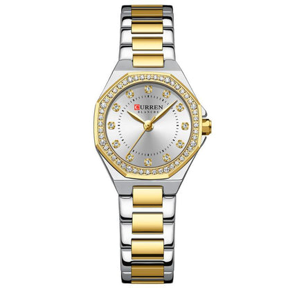 Curren Casual Steel Strap Luminous Women Watch, White Blue, Gold White, Gold Black, Gold Blue, Gold Green, Rose Brown