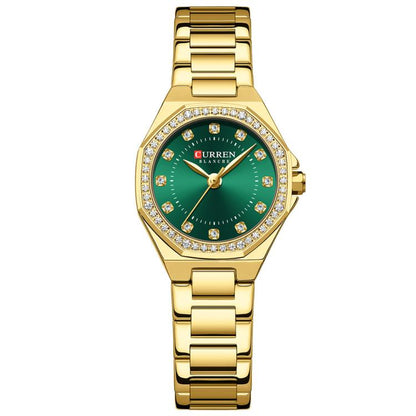 Curren Casual Steel Strap Luminous Women Watch, White Blue, Gold White, Gold Black, Gold Blue, Gold Green, Rose Brown