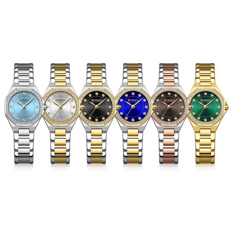 Curren Casual Steel Strap Luminous Women Watch, White Blue, Gold White, Gold Black, Gold Blue, Gold Green, Rose Brown