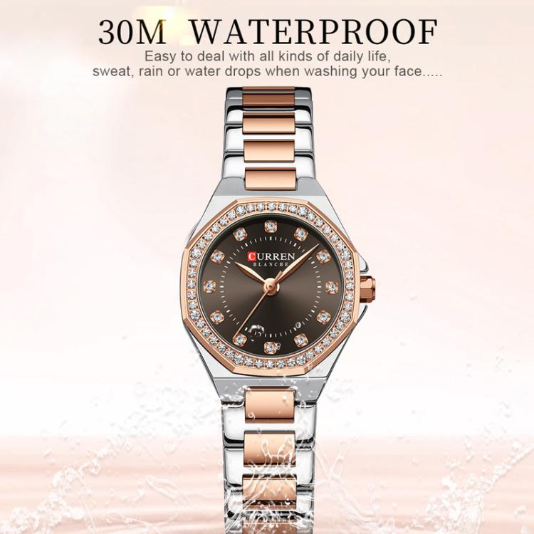 Curren Casual Steel Strap Luminous Women Watch, White Blue, Gold White, Gold Black, Gold Blue, Gold Green, Rose Brown