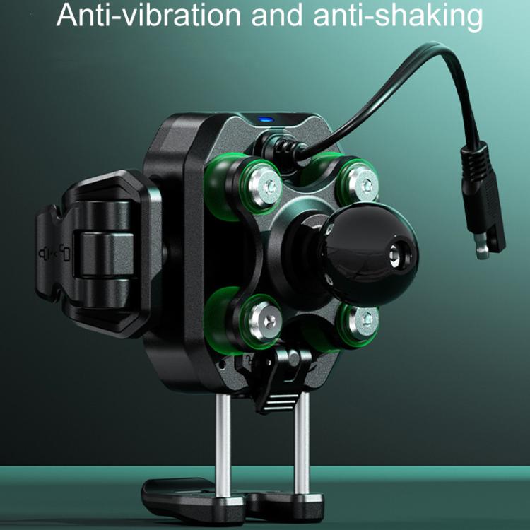 Kewig M33-A5 Outdoor Riding Shock Absorbing Anti-Theft 15W QI Wireless Charger Cell Phone Mounting Bracket, M33-A5