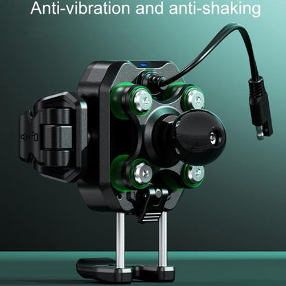 Kewig M33-A5 Outdoor Riding Shock Absorbing Anti-Theft 15W QI Wireless Charger Cell Phone Mounting Bracket, M33-A5