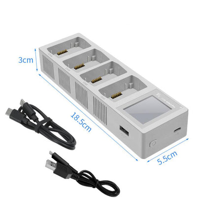 For DJI Mini 4 Pro / Mini 3 Pro / Mini 3 YX Four-Way Color Screen Charger Battery Manager, Mini Four-Way