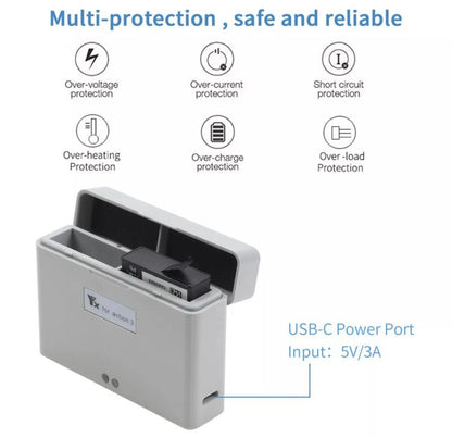 For DJI Action 3 / Action 4 Camera YX 2-Way Charger Battery Manager, 2-Way