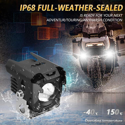 Motorcycle Spotlight Strobe 6 Modes With Control Cable Set