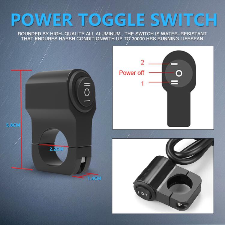 Motorcycle Spotlight Strobe 6 Modes With Control Cable Set