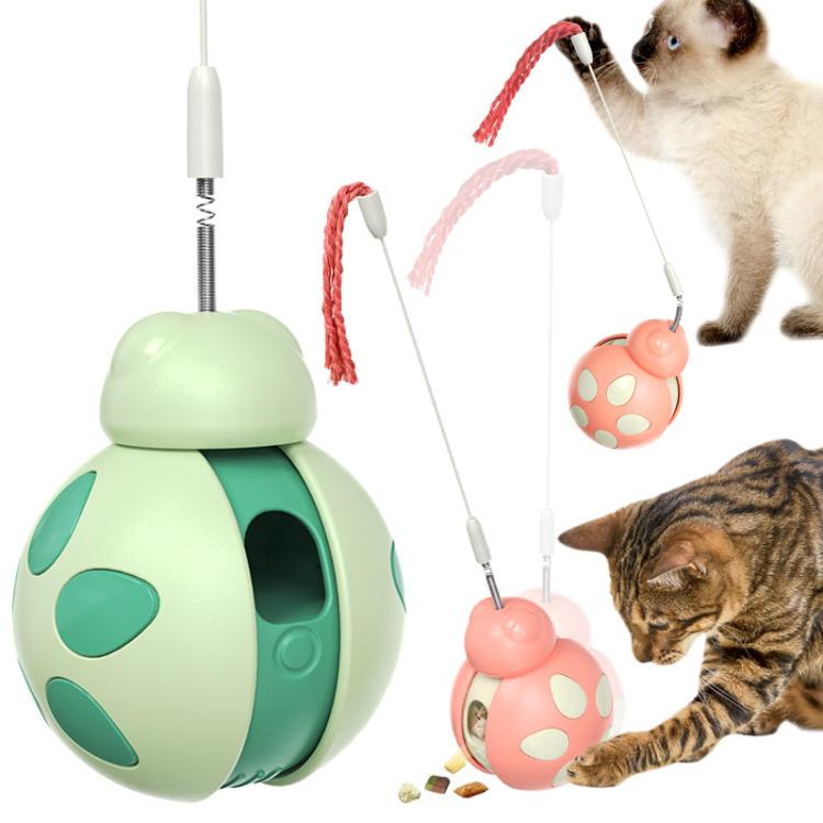 Tumbler Balance Car Beetle Cat Toy Tease Cat Stick With Snack Feeder Pet Toy