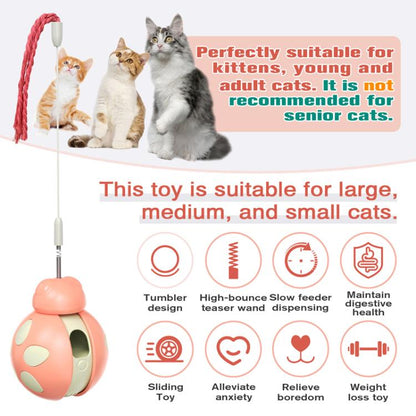 Tumbler Balance Car Beetle Cat Toy Tease Cat Stick With Snack Feeder Pet Toy