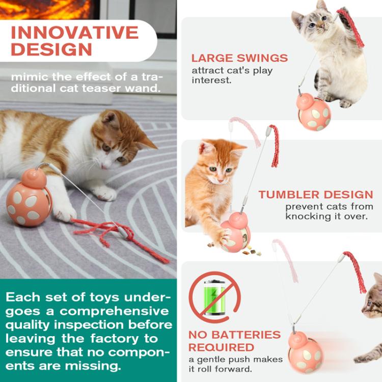 Tumbler Balance Car Beetle Cat Toy Tease Cat Stick With Snack Feeder Pet Toy