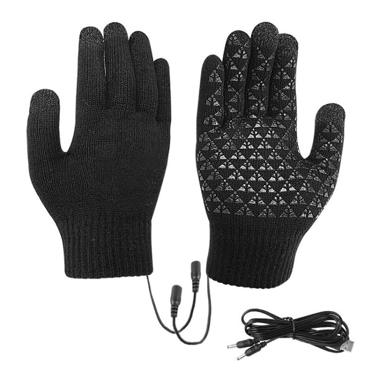USB Heating Electric Warm Gloves Students Internet Writing Game Thickened Full Finger Knitted Heated Gloves, Uniform