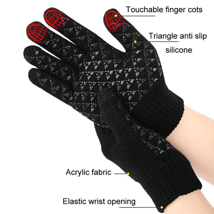 USB Heating Electric Warm Gloves Students Internet Writing Game Thickened Full Finger Knitted Heated Gloves, Uniform