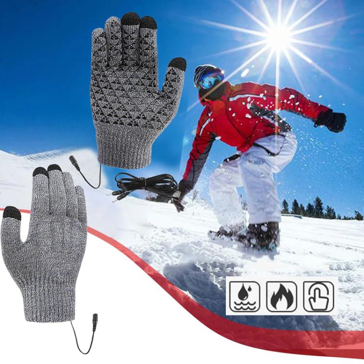 USB Heating Electric Warm Gloves Students Internet Writing Game Thickened Full Finger Knitted Heated Gloves, Uniform