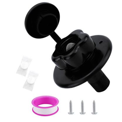 RV Ship Flange Threaded Leak-proof Water Inlet Connector Check Valve, Black 1, Black 2, Black 3, White 1, White 2, White 3