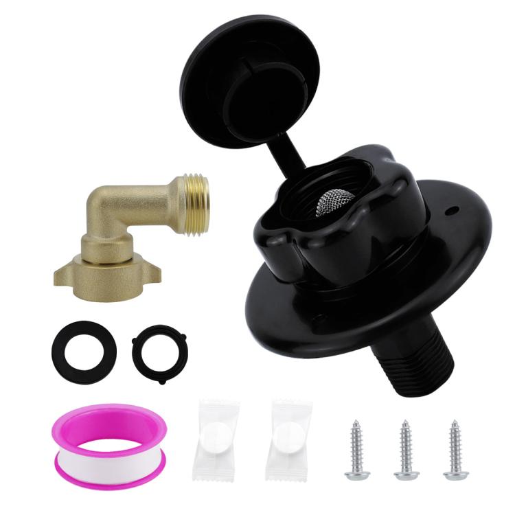 RV Ship Flange Threaded Leak-proof Water Inlet Connector Check Valve, Black 1, Black 2, Black 3, White 1, White 2, White 3