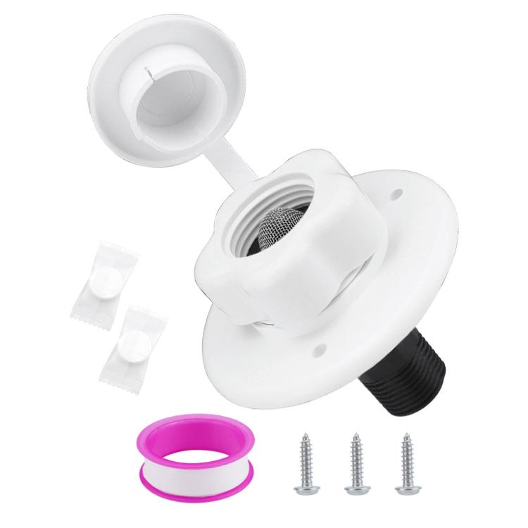 RV Ship Flange Threaded Leak-proof Water Inlet Connector Check Valve, Black 1, Black 2, Black 3, White 1, White 2, White 3