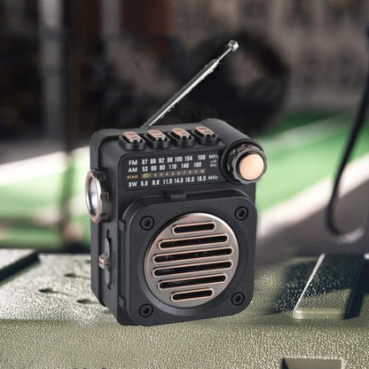 PuXing M8BT Mini Multi-band FM / AM / SW Radio with LED Flashlight