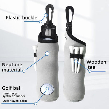 Neoprene Golf Ball Sleeve With 3 Balls 3 Tees Set Storage Pouch Waist Bag