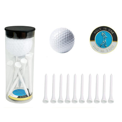 PVC Cylinder Golf Ball Tee Kit  Accessories, White Set 1, White Set 2, White Set 3, White Set 4, Gold Set 1, Gold Set 2, Gold Set 3, Gold Set 4