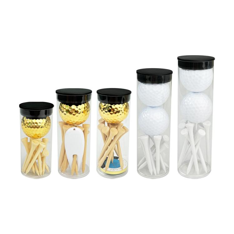PVC Cylinder Golf Ball Tee Kit  Accessories, White Set 1, White Set 2, White Set 3, White Set 4, Gold Set 1, Gold Set 2, Gold Set 3, Gold Set 4