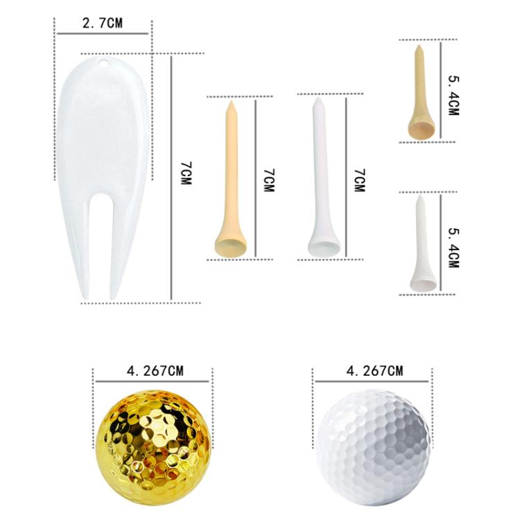 PVC Cylinder Golf Ball Tee Kit  Accessories, White Set 1, White Set 2, White Set 3, White Set 4, Gold Set 1, Gold Set 2, Gold Set 3, Gold Set 4