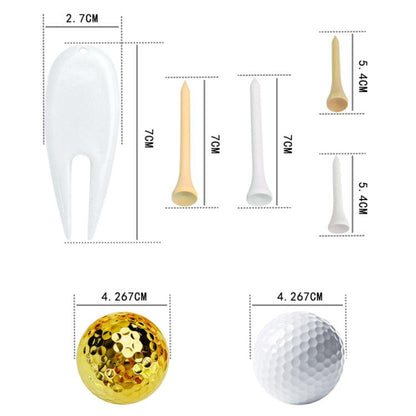 PVC Cylinder Golf Ball Tee Kit  Accessories, White Set 1, White Set 2, White Set 3, White Set 4, Gold Set 1, Gold Set 2, Gold Set 3, Gold Set 4