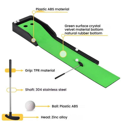 24x5 Inch Golf Putting Mat Set Mini Golf Tabletop Trainer