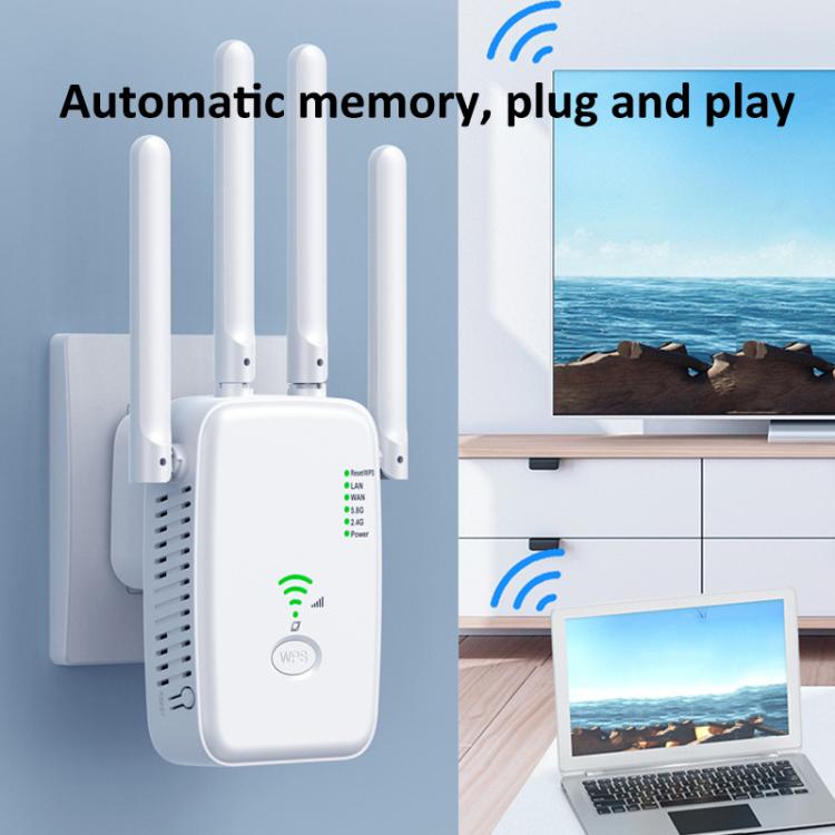 Urant U11 1200Mbps 2.4G&5.8G Wireless Repeater WiFi Signal Amplifier Support WPS Quick Setting, US Plug White, US Plug Black, EU Plug White, EU Plug Black, UK Plug White, UK Plug Black