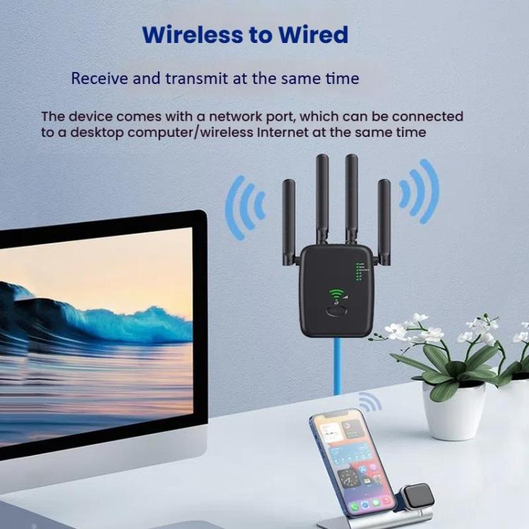 Urant U11 1200Mbps 2.4G&5.8G Wireless Repeater WiFi Signal Amplifier Support WPS Quick Setting, US Plug White, US Plug Black, EU Plug White, EU Plug Black, UK Plug White, UK Plug Black