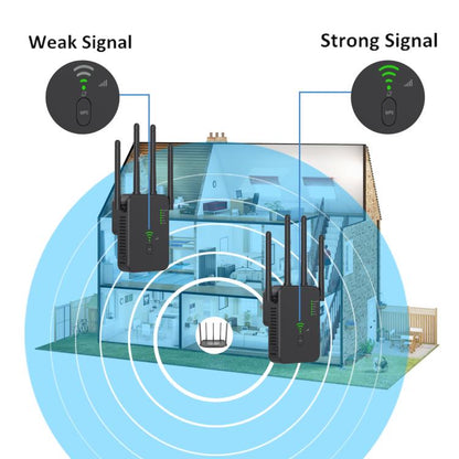 Urant U10 1200Mbps 2.4G & 5.8G Wireless Repeater WiFi Signal Amplifier With 4 Antenna, US Plug Black, US Plug White, EU Plug Black, EU Plug White, UK Plug Black, UK Plug White