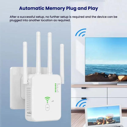 Urant U10 1200Mbps 2.4G & 5.8G Wireless Repeater WiFi Signal Amplifier With 4 Antenna, US Plug Black, US Plug White, EU Plug Black, EU Plug White, UK Plug Black, UK Plug White