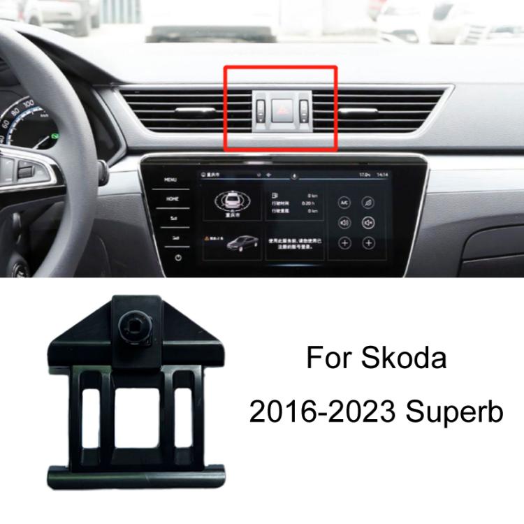 For Skoda Left Driving Car Special Mobile Phone Navigation Bracket Base, 13-15 Superb, 13-19 Octavia+Spaceback/Double Flash Outer Frame Arc Edge, 15-17 Fabia, 15-22 Octavia, 16-23 Superb, 17-21 Kodiaq/GT, 18-22 Koroc, 18-23 Kamiq                       ...